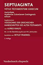 Verzeichnis der griechischen Handschriften des Alten Testaments