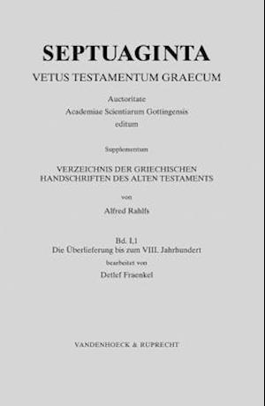 Verzeichnis Der Griechischen Handschriften Des Alten Testaments