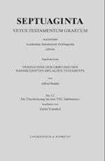 Verzeichnis Der Griechischen Handschriften Des Alten Testaments