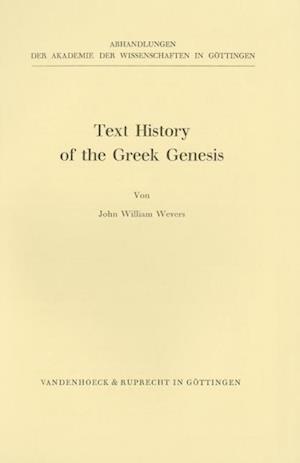 Wevers: Text History of the Greek Genesis