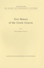 Wevers: Text History of the Greek Genesis