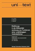 Einführung in die Differentialrechnung von Funktionen einer unabhängigen Veränderlichen