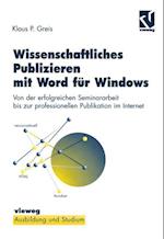 Wissenschaftliches Publizieren mit Word fur Windows