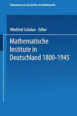 Mathematische Institute in Deutschland 1800–1945