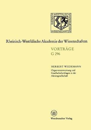 Organverantwortung Und Gesellschafterklagen in Der Aktiengesellschaft