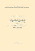 Bibliographisches Handbuch zur Sprachinhaltsforschung