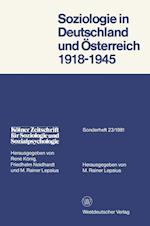 Soziologie in Deutschland Und Österreich 1918-1945
