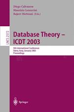 Database Theory - ICDT 2003