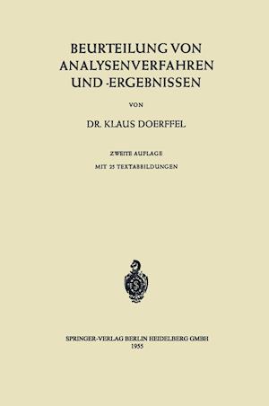 Beurteilung Von Analysenverfahren Und -Ergebnissen