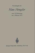 Freundesgabe für Hans Hengeler zum 70. Geburtstag am 1. Februar 1972