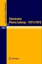 Séminaire Pierre Lelong (Analyse), Année 1971-1972