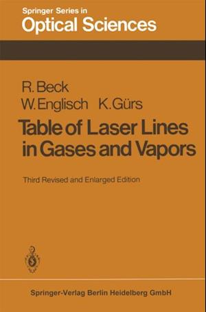 Table of Laser Lines in Gases and Vapors