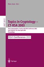 Topics in Cryptology -- CT-RSA 2003