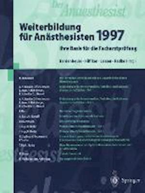 Der Anaesthesist Weiterbildung Für Anästhesisten 1997