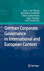 German Corporate Governance in International and European Context