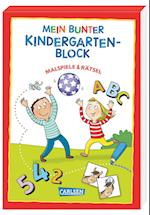 Mein bunter Kindergarten-Block: Malspiele und Rätsel