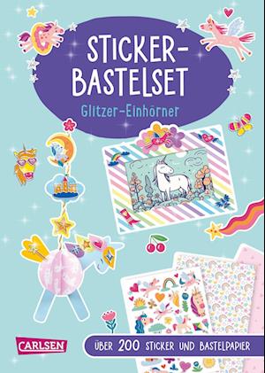 Sticker-Bastelset: Glitzer-Einhörner