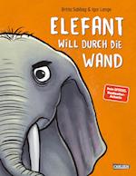 Elefant will durch die Wand