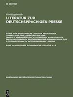 Literatur zur deutschsprachigen Presse, Band 10, 98385-110925. Biographische Literatur. A - E