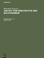 Archiv für Geschichte des Buchwesens, Band 21, Archiv für Geschichte des Buchwesens (1980)