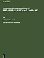 Thesaurus linguae Latinae, Fasc. XV, protego - pubertas