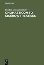 Onomasticon to Cicero's Treatises