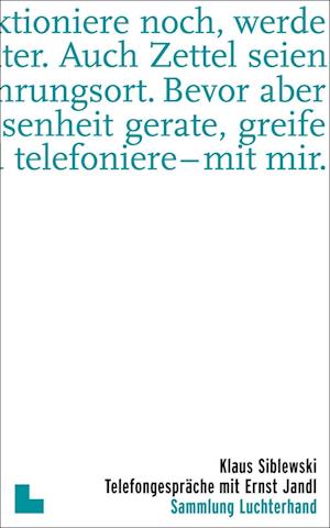 Telefongespräche mit Ernst Jandl