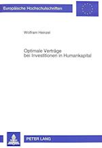 Optimale Vertraege Bei Investitionen in Humankapital