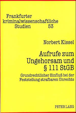 Aufrufe Zum Ungehorsam Und 111 Stgb