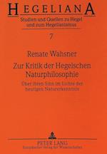Zur Kritik Der Hegelschen Naturphilosophie