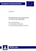 Die Bezeichnung Experience Im Werk John Deweys