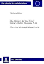Die Glossen der Hs. British Library, Cotton Cleopatra A. III