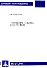 Teleologische Reduktion Des 181 Bgb