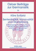 Sententialitaet, Nominalitaet Und Uebersetzung