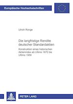 Die langfristige Rendite deutscher Standardaktien; Konstruktion eines historischen Aktienindex ab Ultimo 1870 bis Ultimo 1959