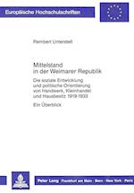 Mittelstand in Der Weimarer Republik