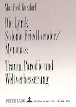 Die Lyrik Salomo Friedlaender/Mynonas