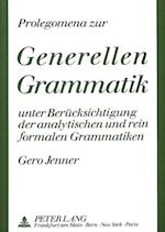 Prolegomena Zur Generellen Grammatik