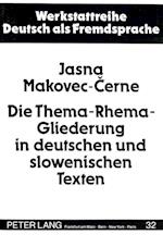 Die Thema-Rhema-Gliederung in Deutschen Und Slowenischen Texten