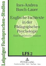 Englische Fachtexte in Der Paedagogischen Psychologie