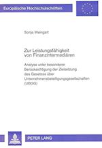 Zur Leistungsfaehigkeit Von Finanzintermediaeren