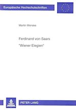Ferdinand Von Saars. -Wiener Elegien-