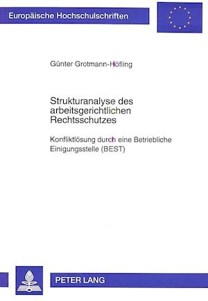 Strukturanalyse Des Arbeitsgerichtlichen Rechtsschutzes