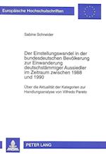 Der Einstellungswandel in Der Bundesdeutschen Bevoelkerung Zur Einwanderung Deutschstaemmiger Aussiedler Im Zeitraum Zwischen 1988 Und 1990