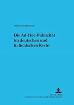 Die Ad-Hoc-Publizitaet Im Deutschen Und Italienischen Recht