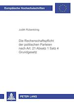 Die Rechenschaftspflicht der politischen Parteien nach Art. 21 Absatz 1 Satz 4 Grundgesetz