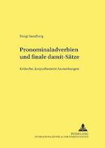 Pronominaladverbien Und Finale "Damit"-Saetze