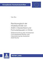 Rechtsvergleich der Inhaltskontrolle von AGB in Deutschland und Formularklauseln in China