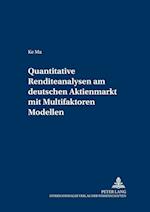 Quantitative Renditeanalysen am deutschen Aktienmarkt mit Multifaktoren-Modellen