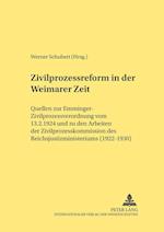 Zivilprozessreform in Der Weimarer Zeit